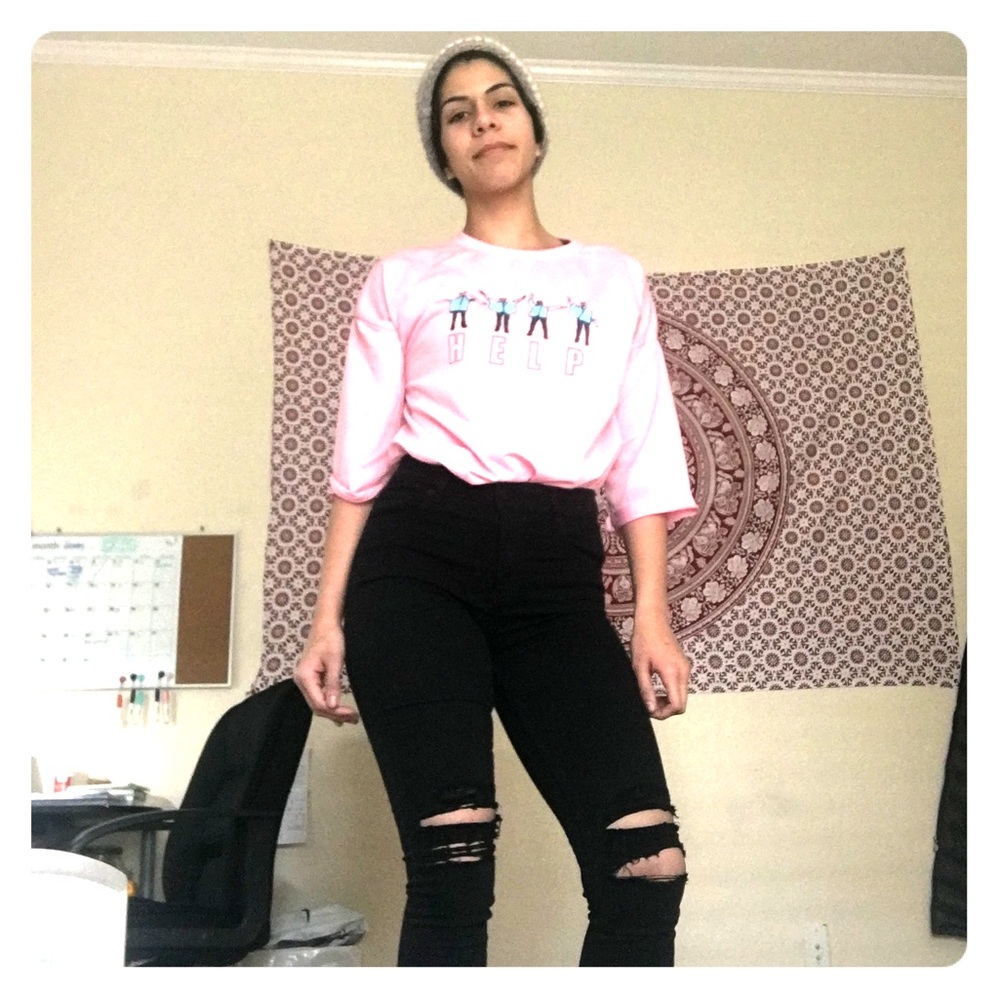 High waisted skinny jeans